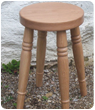 Oak, hand turned stool made in Cornwall